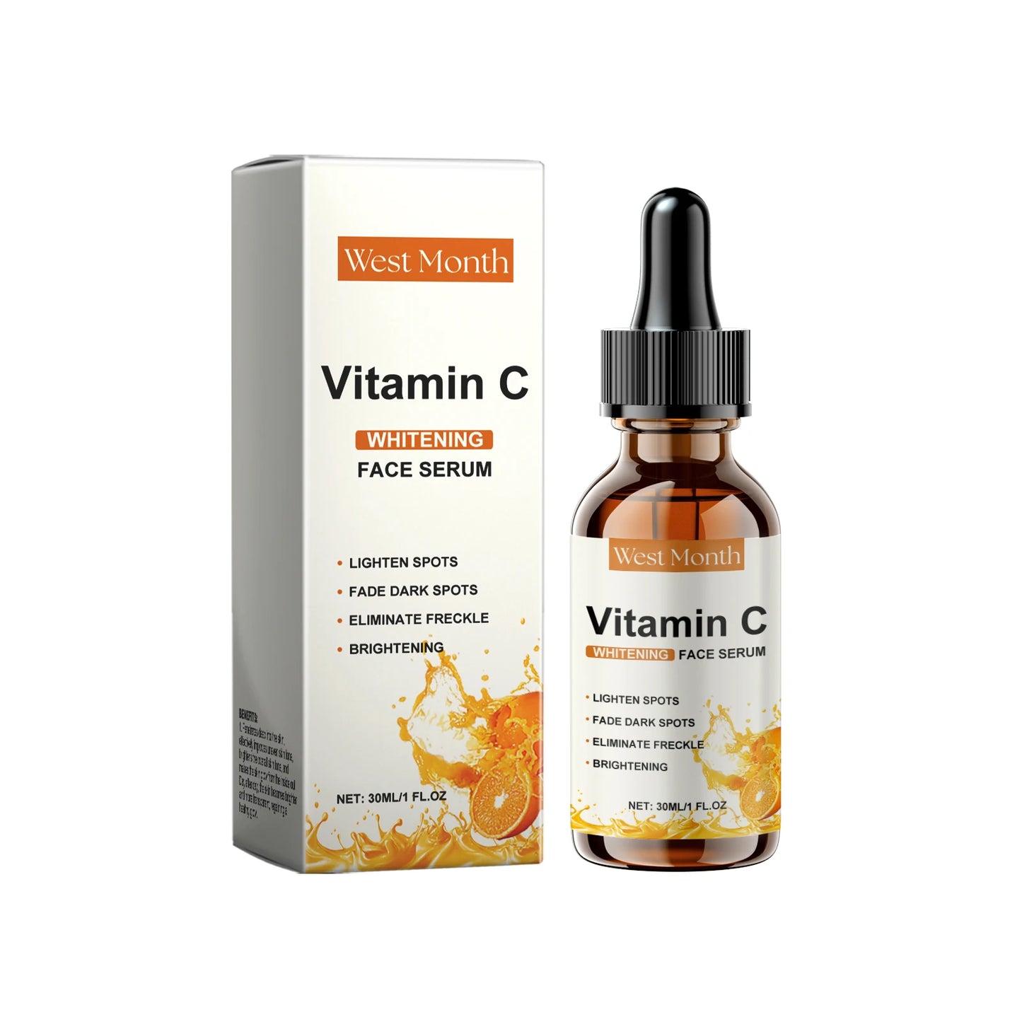 Vitamin C Facial Essence Fade Dark Spots Eliminate Freckles Acne Marks Repair Smooth Skin Care Hyaluronic Acid Brightening Serum