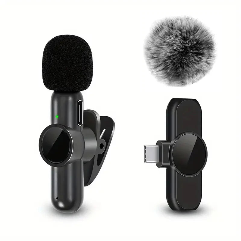 Wireless Lavalier Microphone – Windproof Mini Mic for iPhone & Android