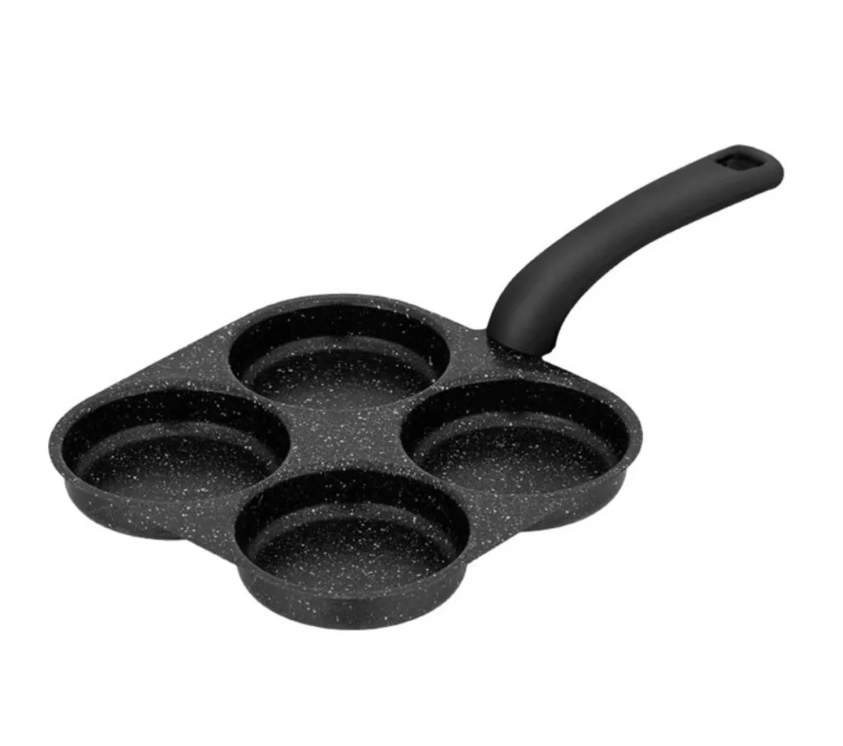 Mini 4 Grids Fried Egg Pan Rapid Heating Anti -scald Handle Divided Egg Skillet Non-stick Flat Bottom Pancake Pan Breakfast