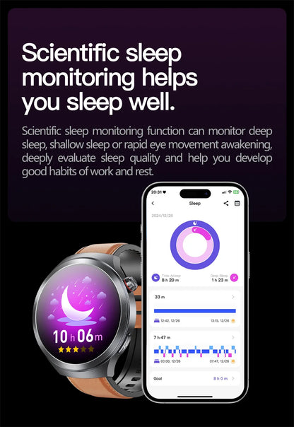 1.73" Sapphire Glass Health Smartwatch – ECG Blood Pressure & Body Analysis Tracker
