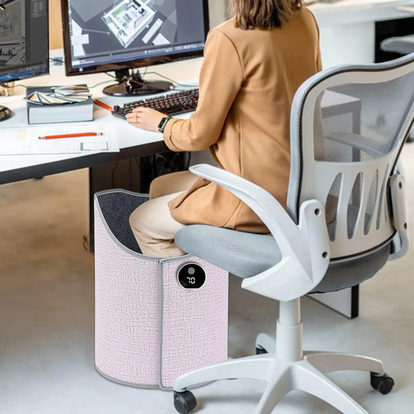 Under Desk Heater Leg Warmer Adjustable Temperature Quiet Electric Foot Warmer for Office Home Working Study Space Heating Pad