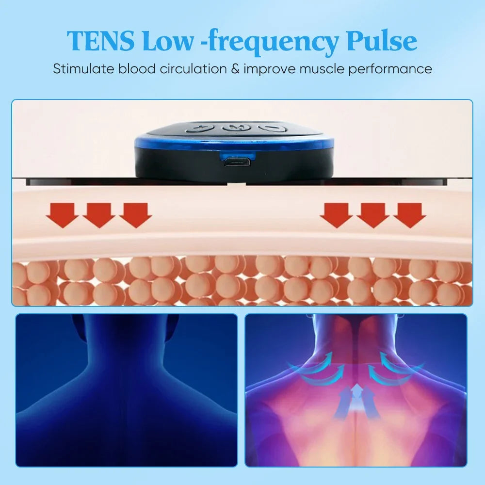 EMS Neck &amp; Back Massager – Low-Frequency Muscle Stimulator for Pain Relief