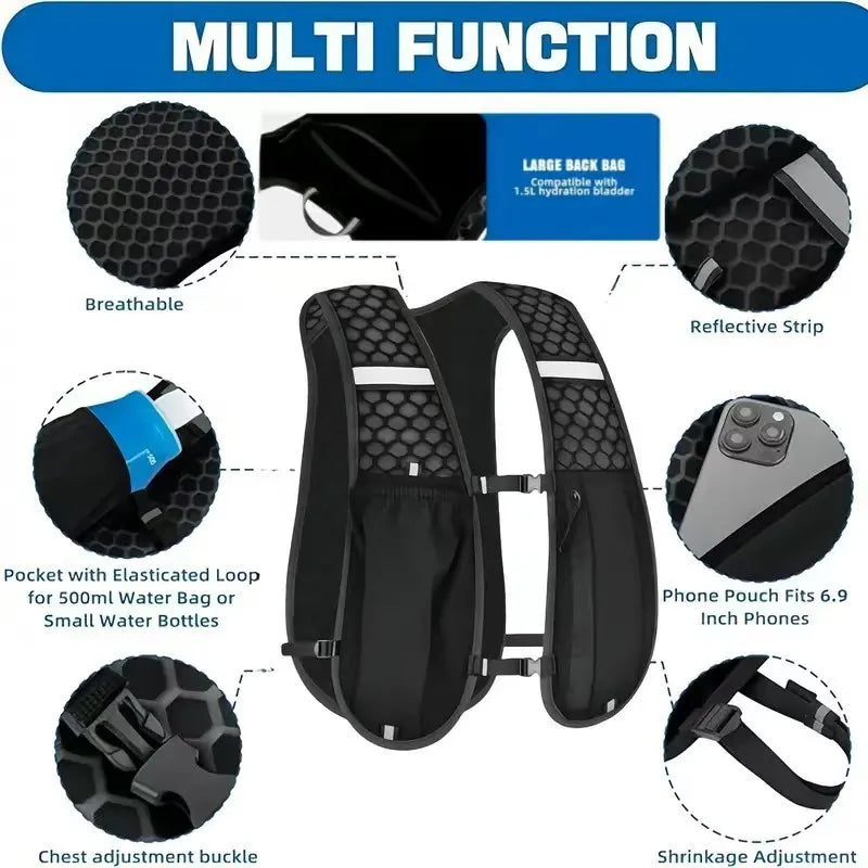 Running Hydration Vest – Breathable Water-Resistant Backpack for Marathons & Trails