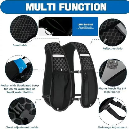 Running Hydration Vest – Breathable Water-Resistant Backpack for Marathons & Trails