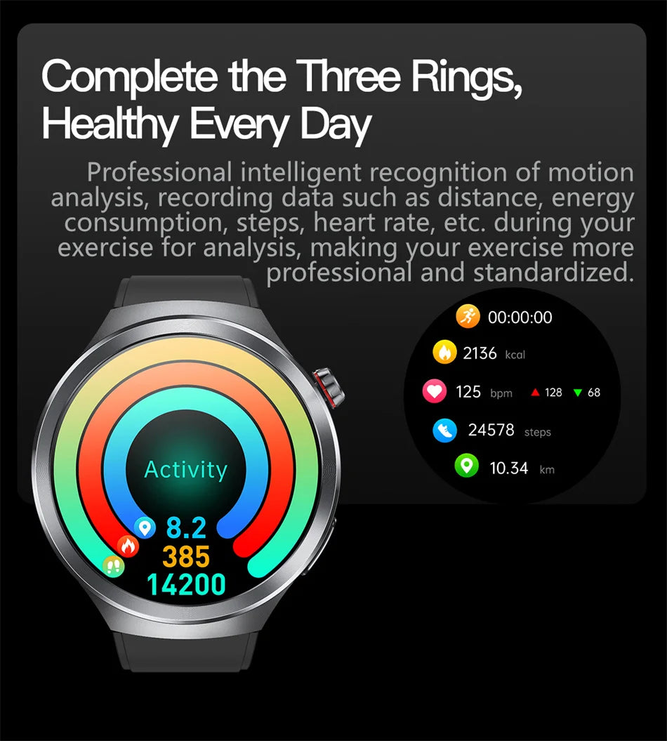 1.73" Sapphire Glass Health Smartwatch – ECG Blood Pressure & Body Analysis Tracker
