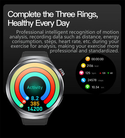 1.73" Sapphire Glass Health Smartwatch – ECG Blood Pressure & Body Analysis Tracker