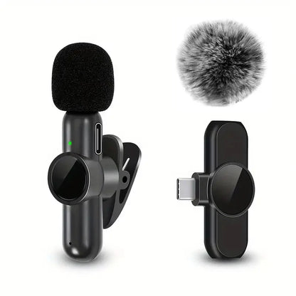 Wireless Lavalier Microphone – Windproof Mini Mic for iPhone &amp; Android