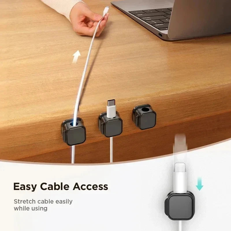 Magnetic Cable Clips – Adhesive Cord Organizer for Desk &amp; Office