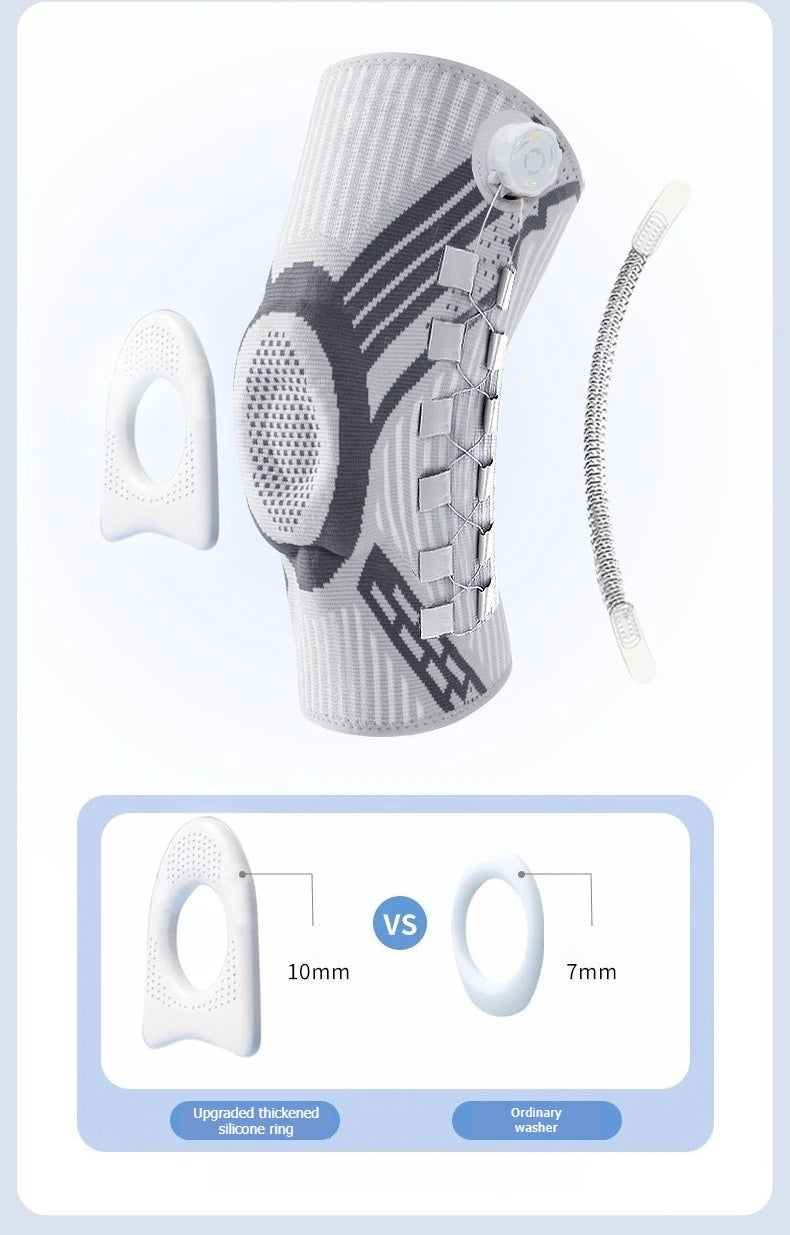 Sports knee support strap with spring support silicone shock absorption suitable for running basketball hiking outdoor sports