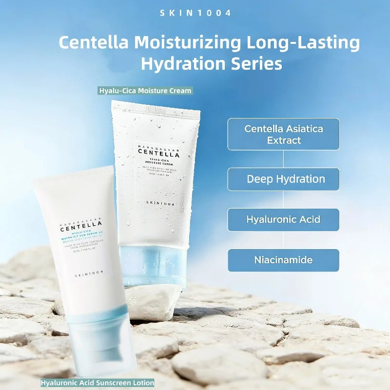 Korean Centella Hyalu-Cica SPF50 Sun Serum & Moisture Cream Skincare Set
