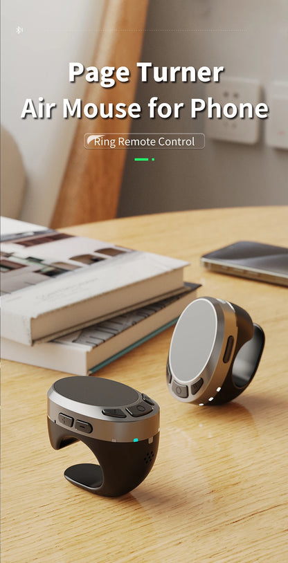 Bluetooth Scrolling Ring Finger Mouse – Wireless Ebook Page Turner Remote