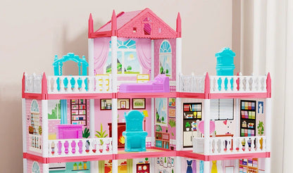 3D DIY Assembly Villa Dollhouse – LED Princess Castle Toy Set