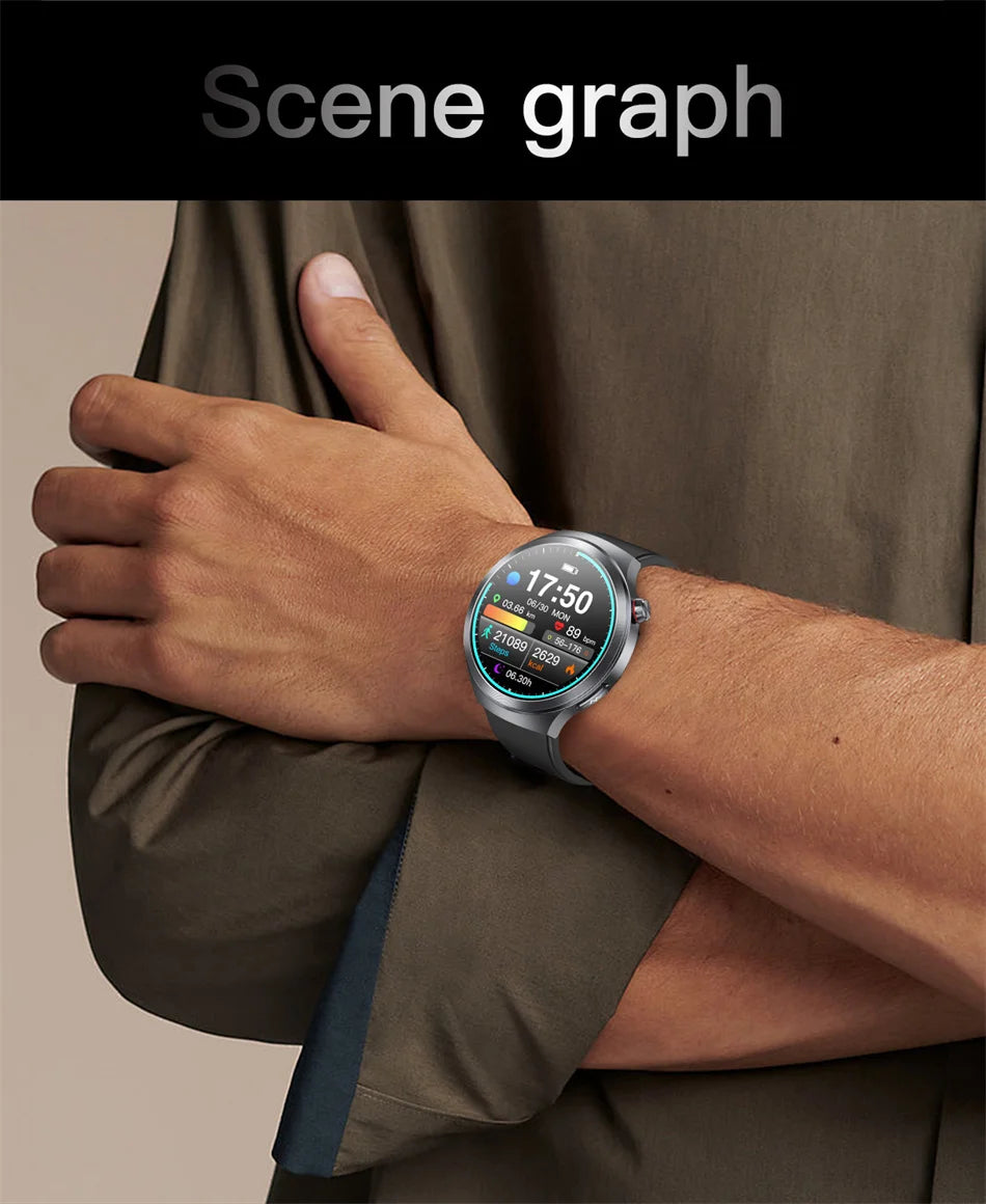1.73" Sapphire Glass Health Smartwatch – ECG Blood Pressure & Body Analysis Tracker