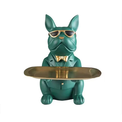 Multi Functional Bulldog Tray Animal Statue Creative Ornament Living Room Bedroom Miscellaneous Storage Home Decoration Gift
