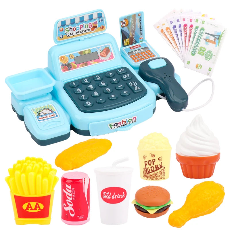 Kids Pretend Play Cash Register – Interactive Toy with Lights &amp; Sound