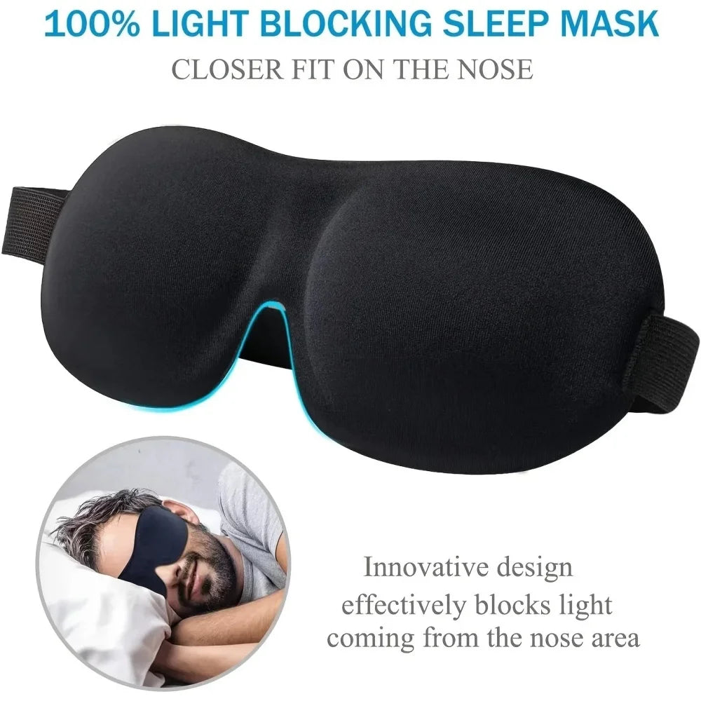 3D Memory Foam Sleep Mask – Lightweight Blindfold for Travel &amp; Rest