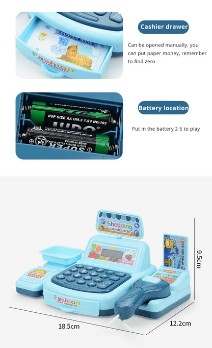 Kids Pretend Play Cash Register – Interactive Toy with Lights &amp; Sound