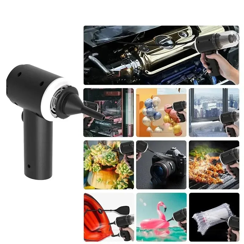 9000Pa Wireless Car Vacuum Cleaner – Portable USB Wet &amp; Dry Cleaner