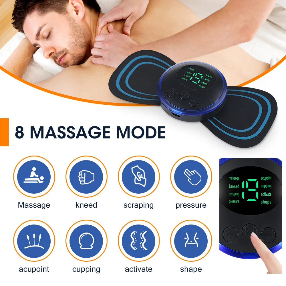 EMS Neck &amp; Back Massager – Low-Frequency Muscle Stimulator for Pain Relief