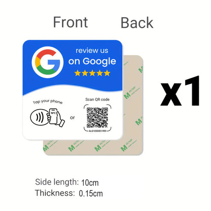 NFC 215 square programmable for Google Review Card NFC Station Table 13.56Mhz QR code editable Standing Card