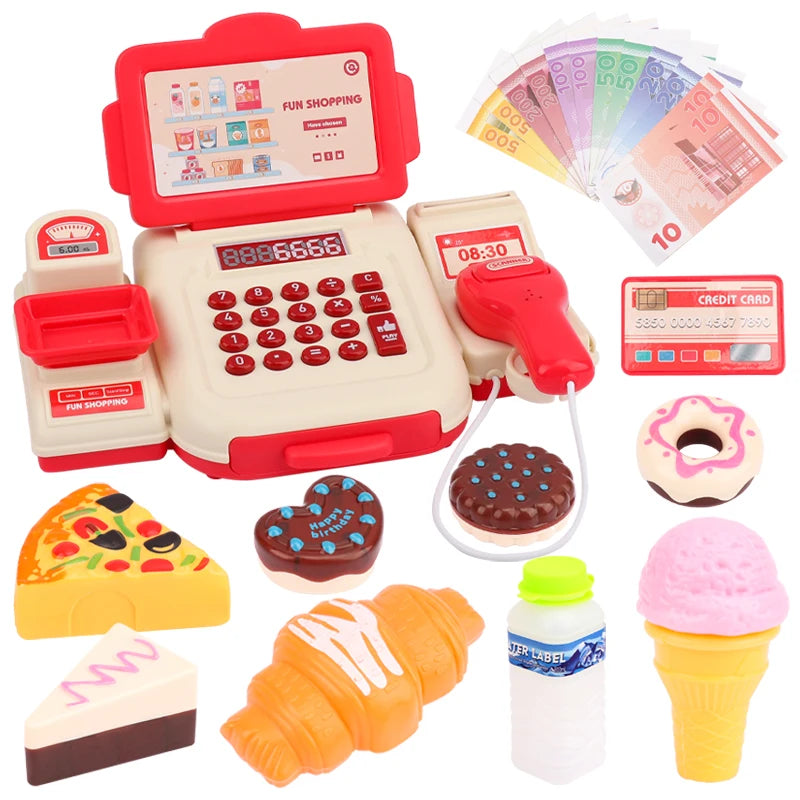 Kids Pretend Play Cash Register – Interactive Toy with Lights &amp; Sound