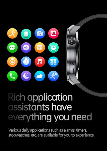 1.73" Sapphire Glass Health Smartwatch – ECG Blood Pressure & Body Analysis Tracker