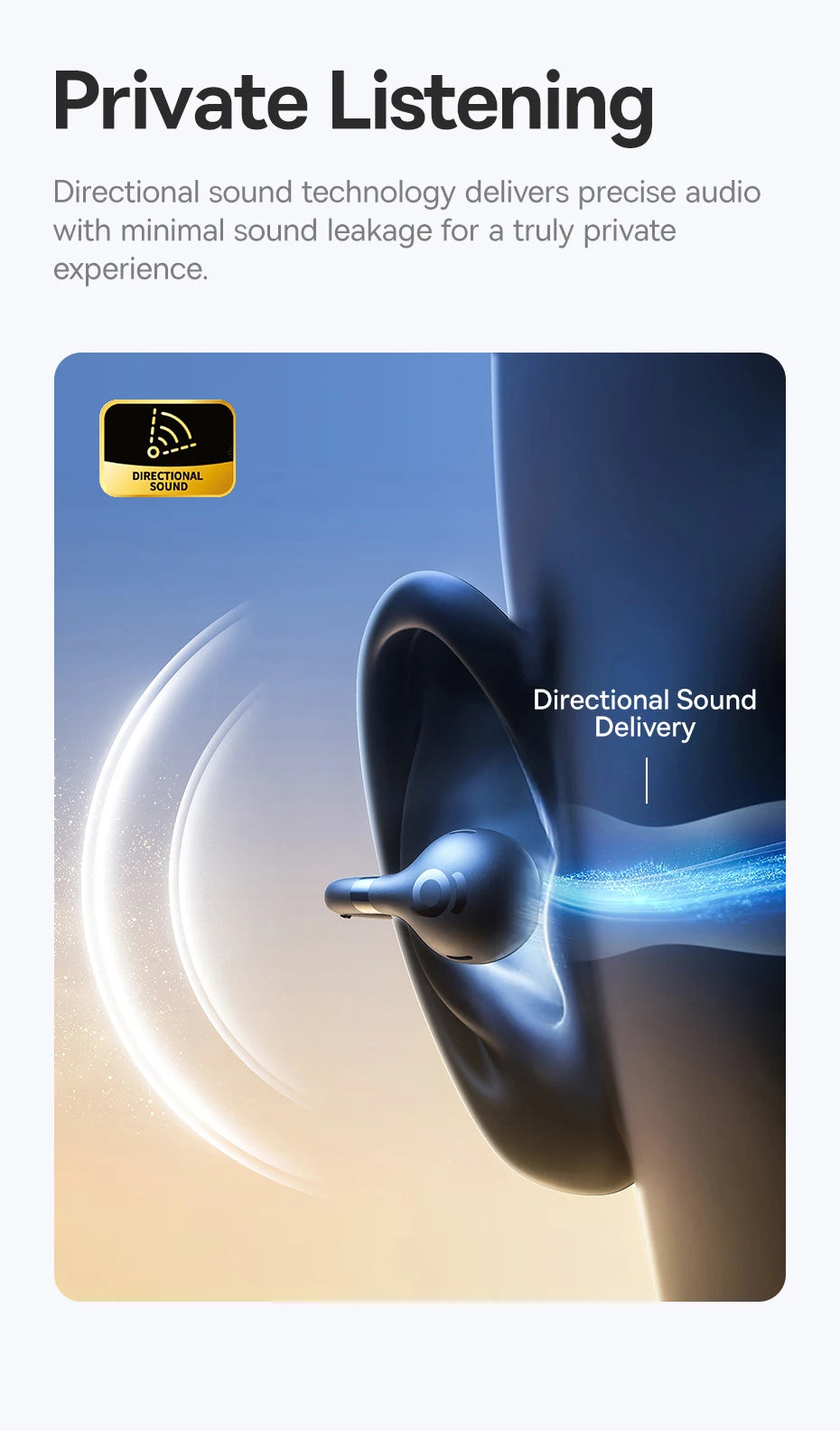 سماعات أذن Baseus BC1 بمشبك أذن، سماعات أذن لاسلكية مفتوحة، بلوتوث 6.0، سماعات رأس رياضية بمشبك، 4 ميكروفونات، صوت جهير فائق، IP55، سماعات أذن