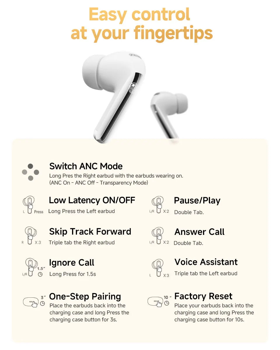 QCY MeloBuds Pro ANC Wireless Earbuds – Bluetooth 5.3 Hi-Res LDAC, 34H Battery