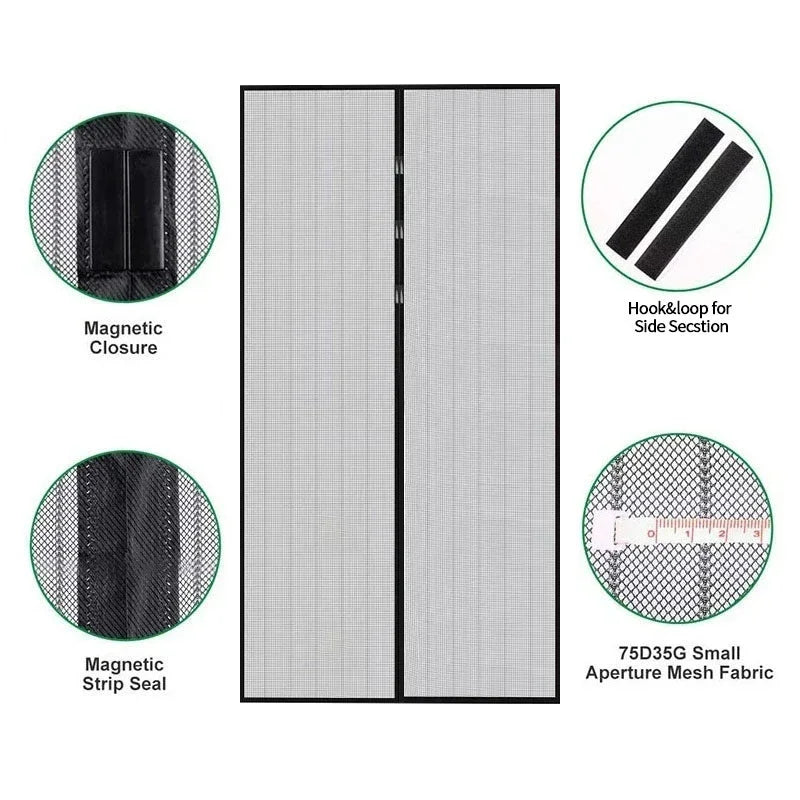 Magnetic Mosquito Net Curtain – Self-Closing Door Screen for Ventilation