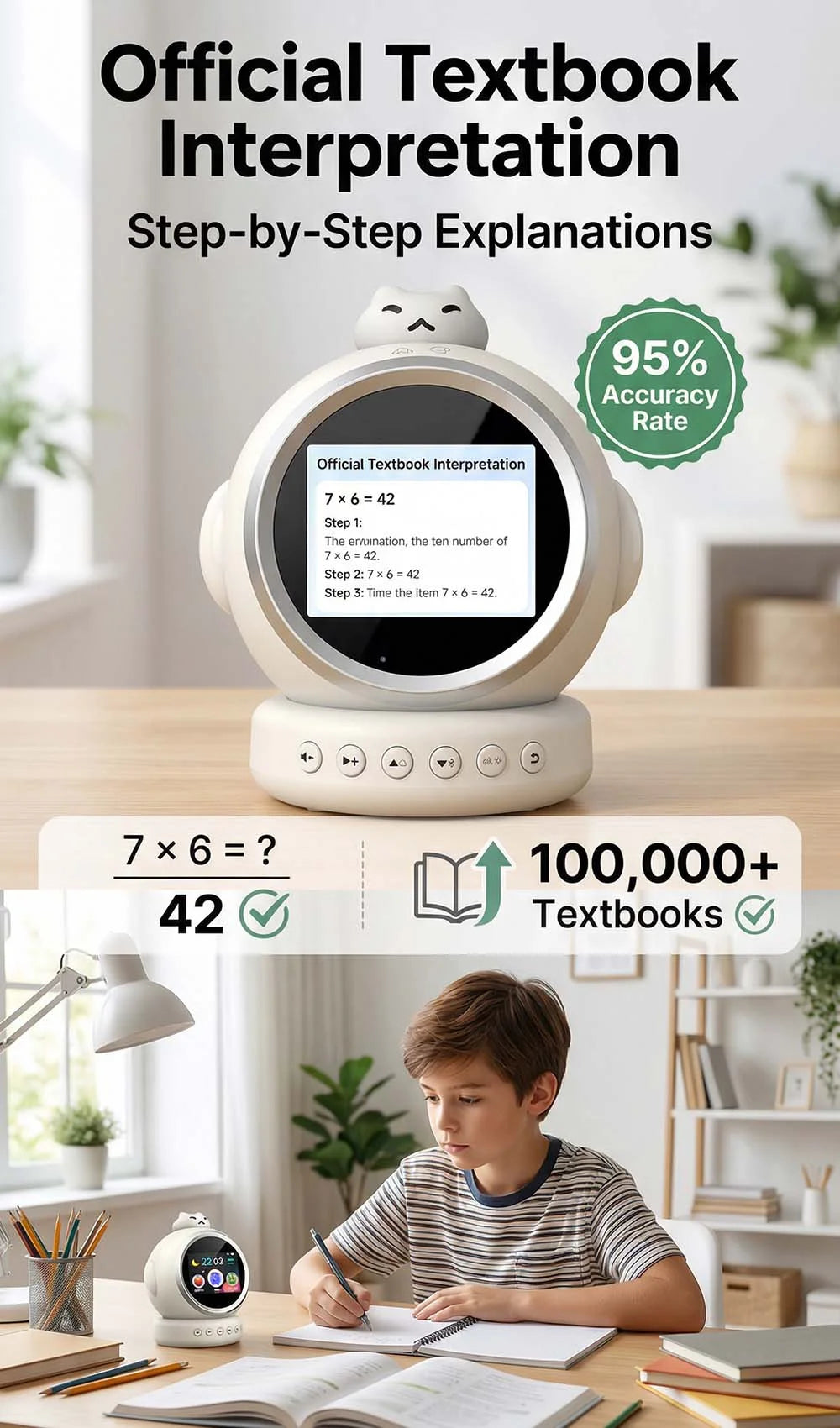 Smart AI Talking Alarm Clock for Kids – Sleep Training Robot Toy