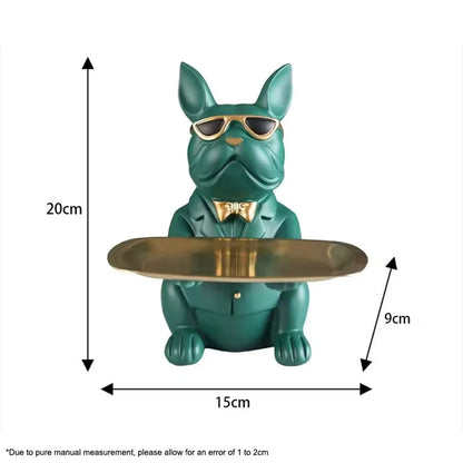 Multi Functional Bulldog Tray Animal Statue Creative Ornament Living Room Bedroom Miscellaneous Storage Home Decoration Gift