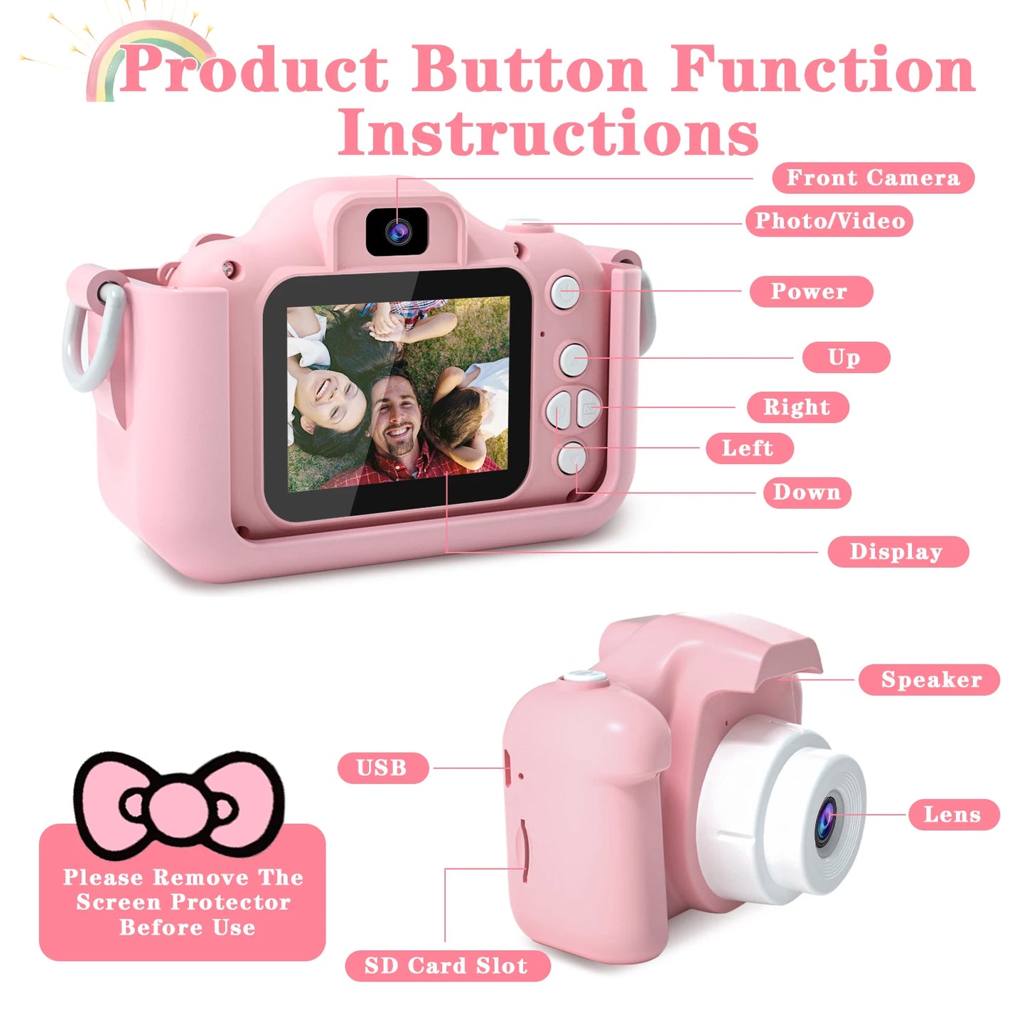 1080P Kids Digital Camera – HD Toddler Video Camera with Silicone Case