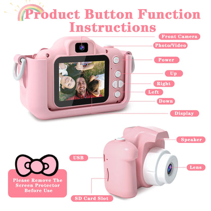 1080P Kids Digital Camera – HD Toddler Video Camera with Silicone Case