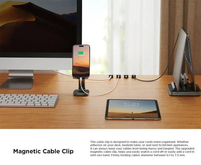 Magnetic Cable Clips – Adhesive Cord Organizer for Desk &amp; Office