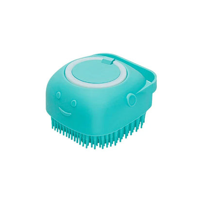Silicone Pet Bathing Brush – Shampoo Dispenser Massage Brush for Dogs &amp; Cats