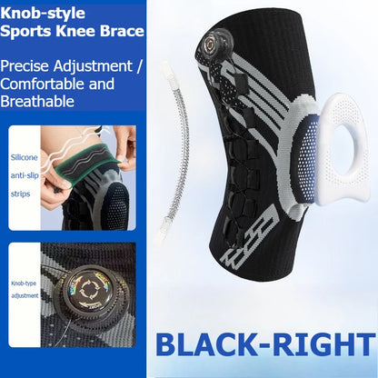 Sports knee support strap with spring support silicone shock absorption suitable for running basketball hiking outdoor sports