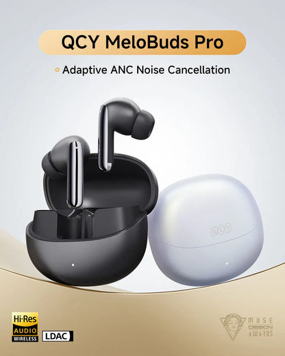 QCY MeloBuds Pro ANC Wireless Earbuds – Bluetooth 5.3 Hi-Res LDAC, 34H Battery
