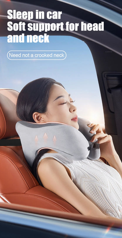 Travel Neck Pillow Slow Rebound Memory Foam U-shaped Pillow Comfortable Soft Car and Airplane Neck Pillow Office Nap