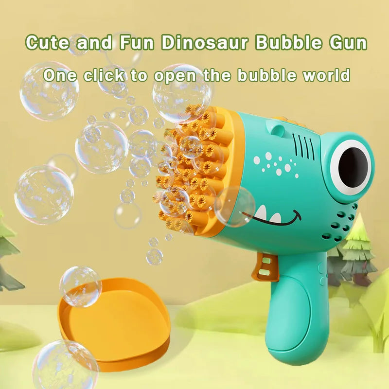 Dinosaur Bubble Machine – Handheld Electric Bubble Gun for Kids