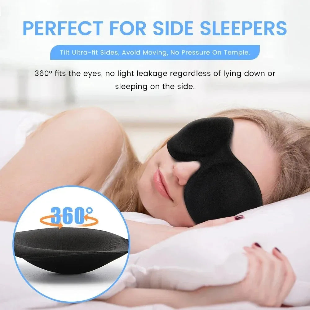 3D Memory Foam Sleep Mask – Lightweight Blindfold for Travel &amp; Rest