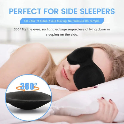 3D Memory Foam Sleep Mask – Lightweight Blindfold for Travel &amp; Rest