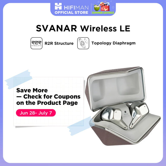 سماعات أذن لاسلكية داخل الأذن من HIFIMAN SVANAR، بخاصية إلغاء الضوضاء، بتقنية بلوتوث، بصوت عالي الدقة (Hi-Fi)، مع DAC من Hymalaya، ومحرك غشاء طوبولوجي، بمعيار IPX5.