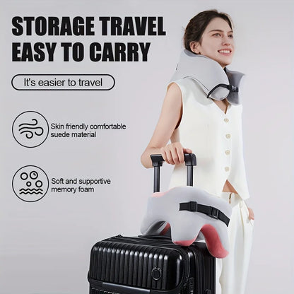Travel Neck Pillow Slow Rebound Memory Foam U-shaped Pillow Comfortable Soft Car and Airplane Neck Pillow Office Nap
