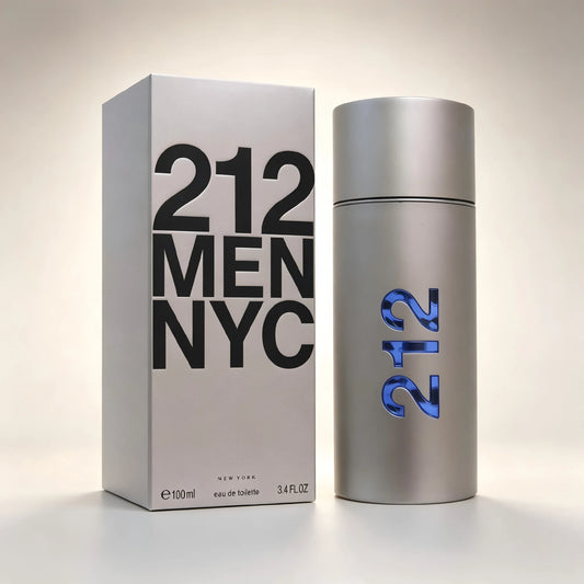 212 NYC Men Perfume 100ml 3.4oz Eau de Toilette, Men's Gift Fragrance with Refreshing Green & Light Spicy Notes