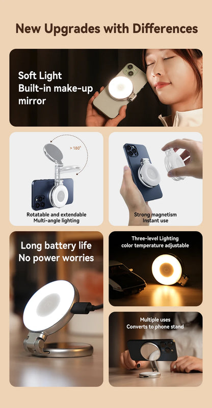 TELESIN Magnetic Phone Camera Shoot Hand Grip Universal Smart Phone Holder Shooting Aid Remote Control Handle for Iphone Andriod