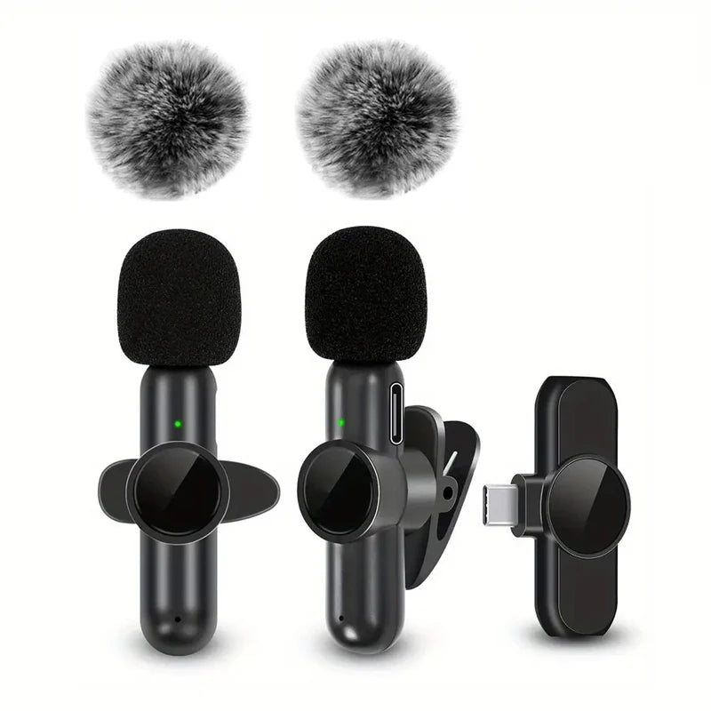 Wireless Lavalier Microphone – Windproof Mini Mic for iPhone &amp; Android