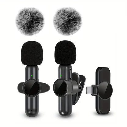 Wireless Lavalier Microphone – Windproof Mini Mic for iPhone &amp; Android
