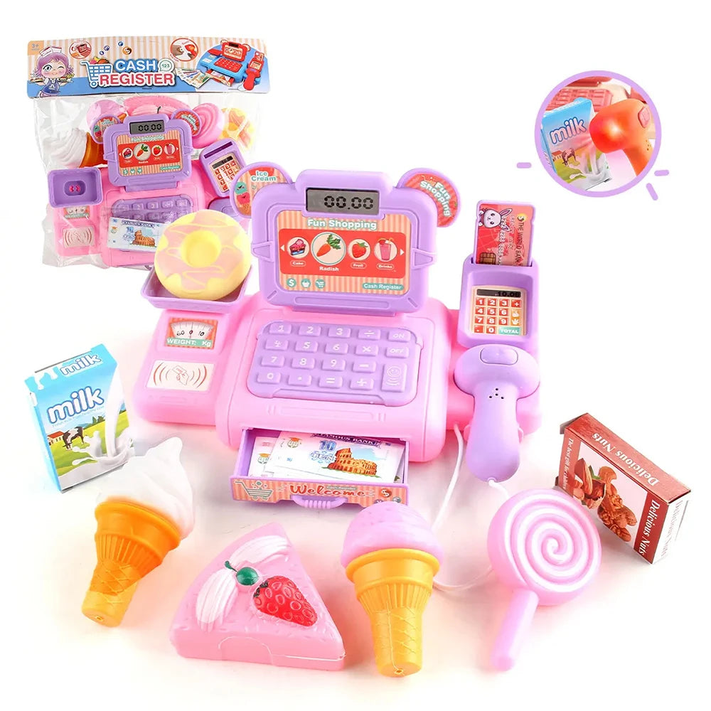 Kids Pretend Play Cash Register – Interactive Toy with Lights &amp; Sound