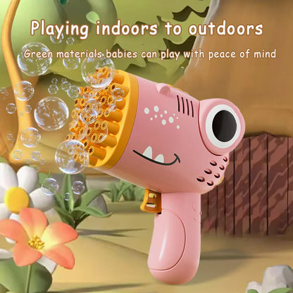 Dinosaur Bubble Machine – Handheld Electric Bubble Gun for Kids
