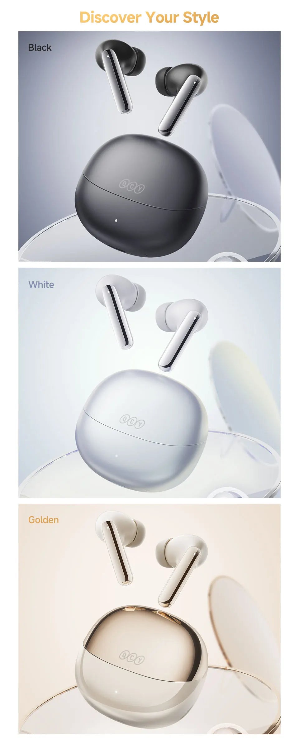 QCY MeloBuds Pro ANC Wireless Earbuds – Bluetooth 5.3 Hi-Res LDAC, 34H Battery